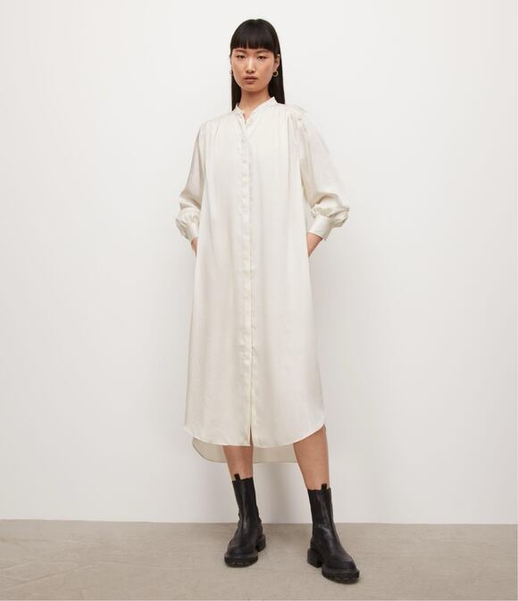 ALLSAINTS Dresses & Skirts - Allsaints Aga Shirt Dress Ivory - Size Medium